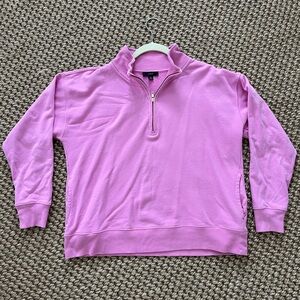 Pink J.Crew comfy quarter zip 100% cotton
